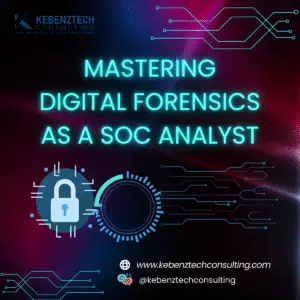 Kebenztechconsulting custom image to illustrate digital forensics for a SOC analyst
